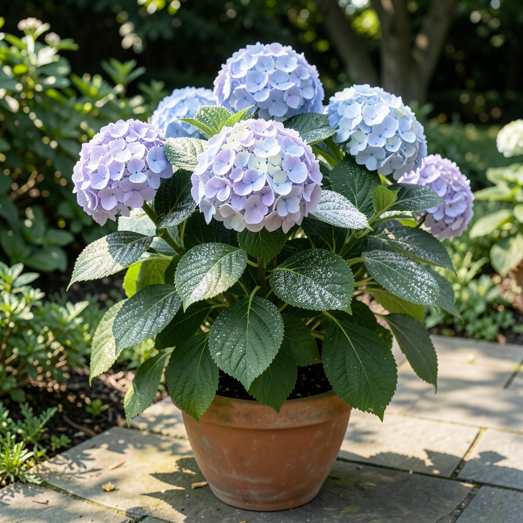 White Stuff on Hydrangea Leaves: Powdery Mildew Prevention and Cure illustration with key details