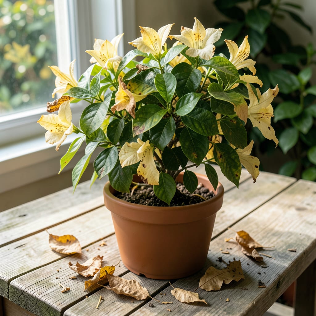 Why Are My Mandevilla Leaves Turning Yellow And Falling Off: Common Causes And Solutions illustration with key details