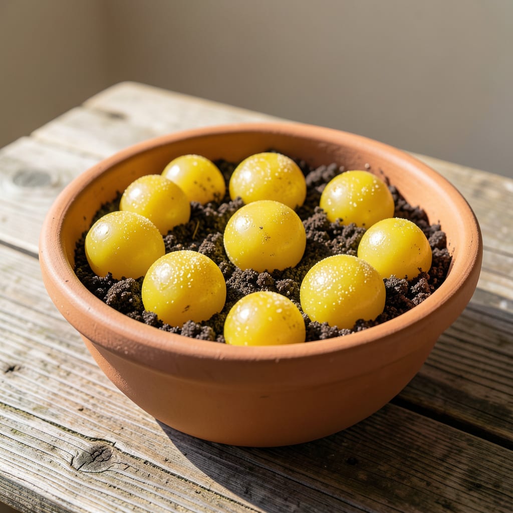 yellow balls in soil detailed visual guide
