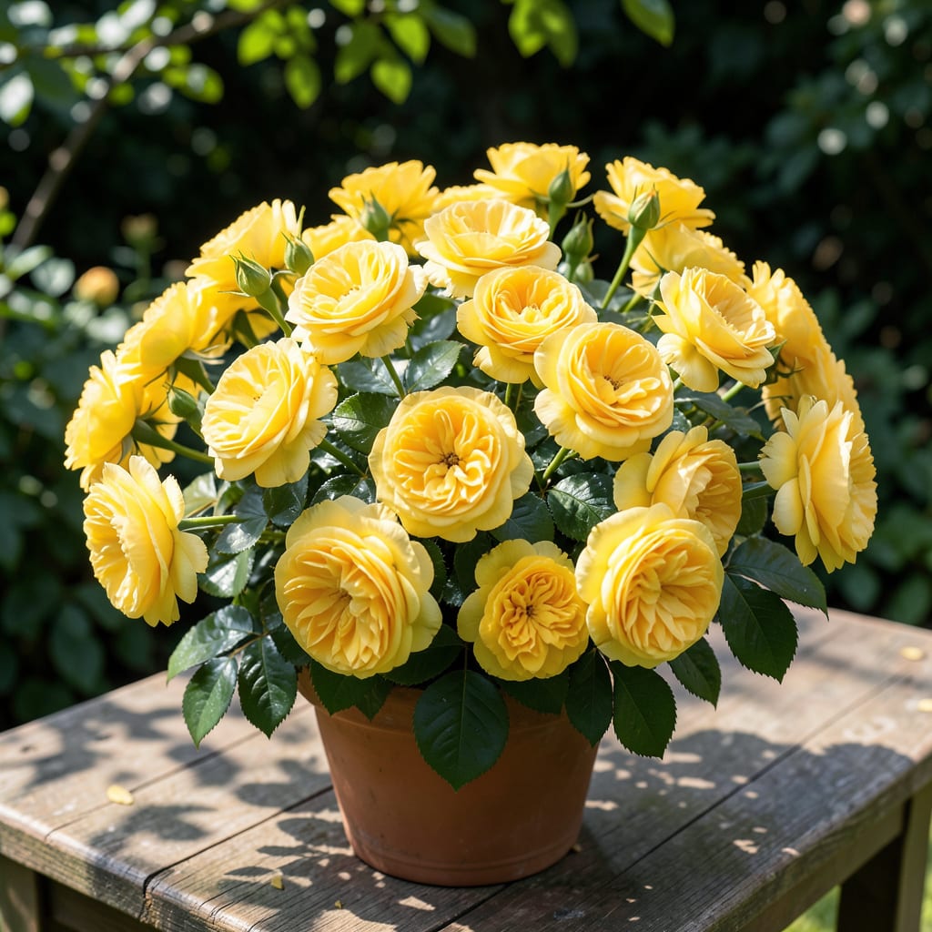 Yellow Double Knockout Roses: Continuous Blooms for Season Long Beauty illustration with key details