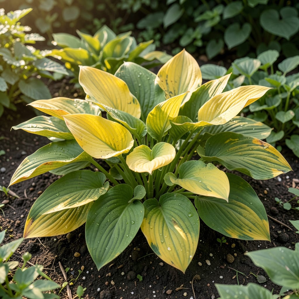 Comprehensive yellow leaves on hosta plants visual reference