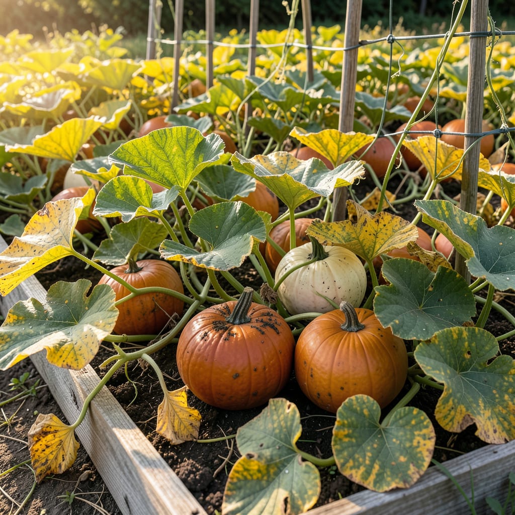 Complete Yellow Leaves on Pumpkin Plants: Early Signs and Fixes for Healthy Vines overview image