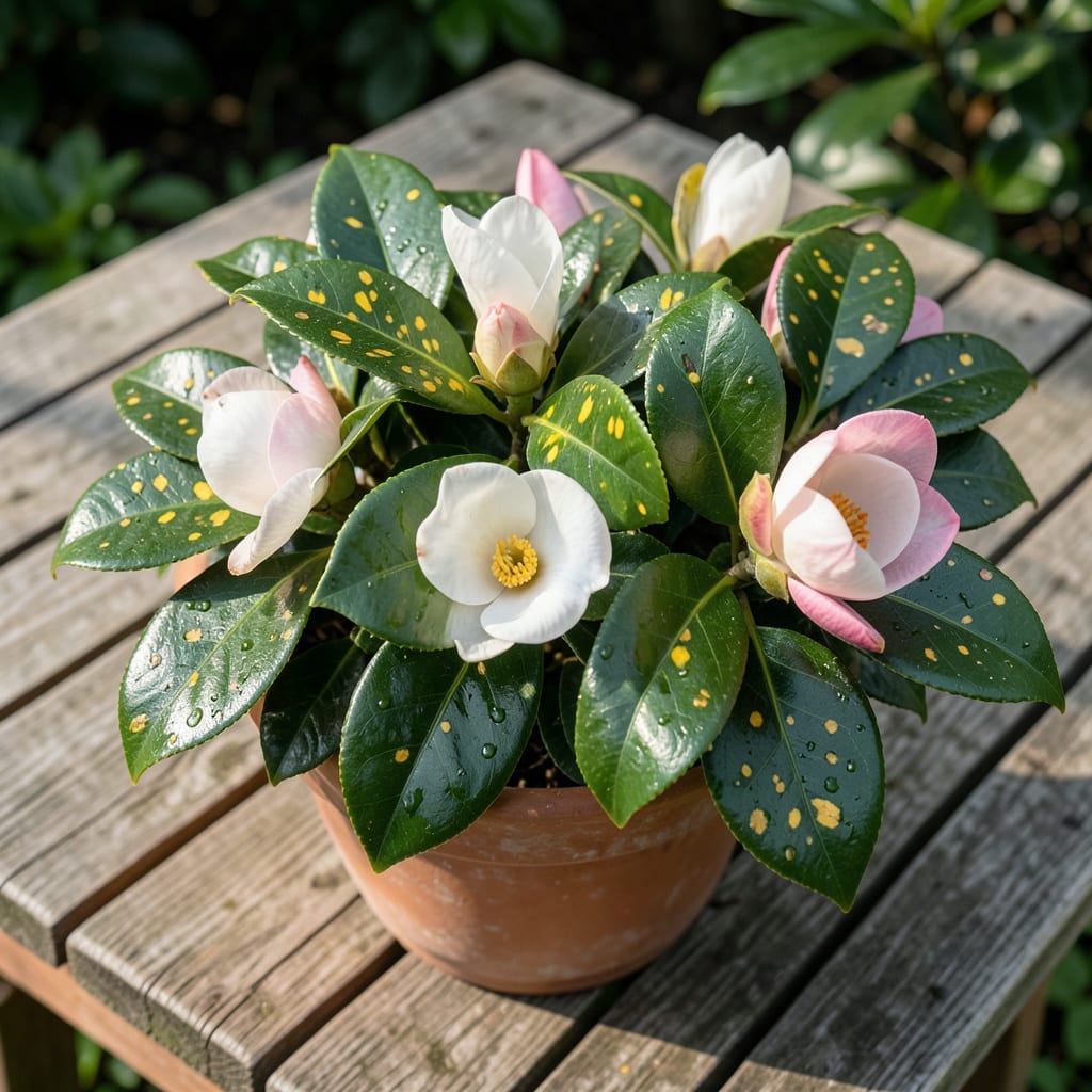 Yellow Spots on Camellia Leaves: Early Detection and Organic Fixes illustration with key details