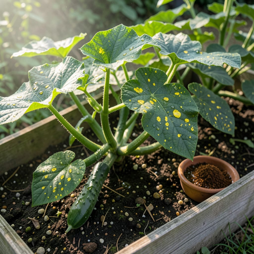 Yellow Spots on Cucumber Leaves Treatment: Natural Remedies for Healthy Plants illustration with key details