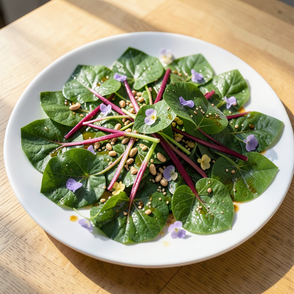 Young Morning Glory Leaves: Identify and Harvest for Edible Delights example with annotations