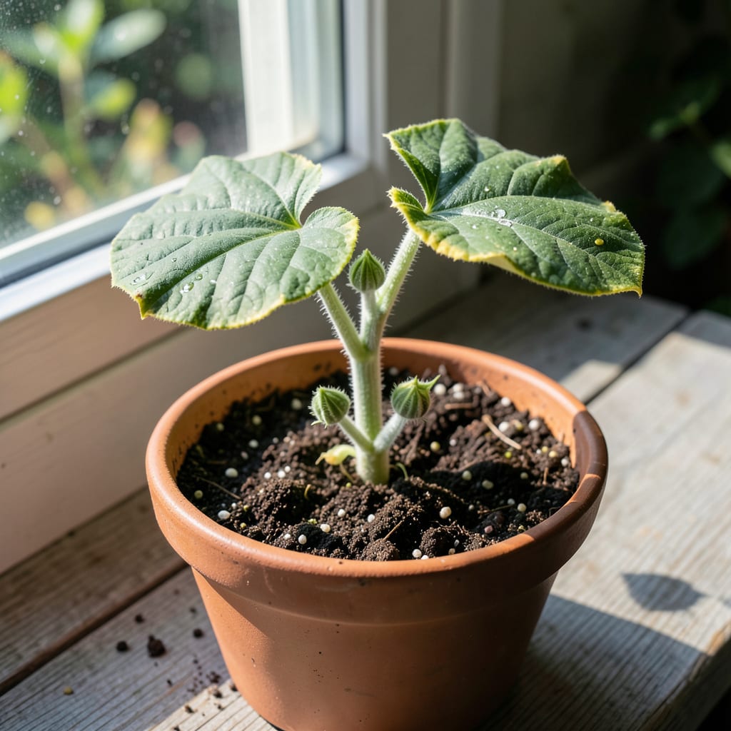 Visual representation of Zucchini Seedling Leaves Turning Yellow: Nutrient Imbalance and Fast Solutions